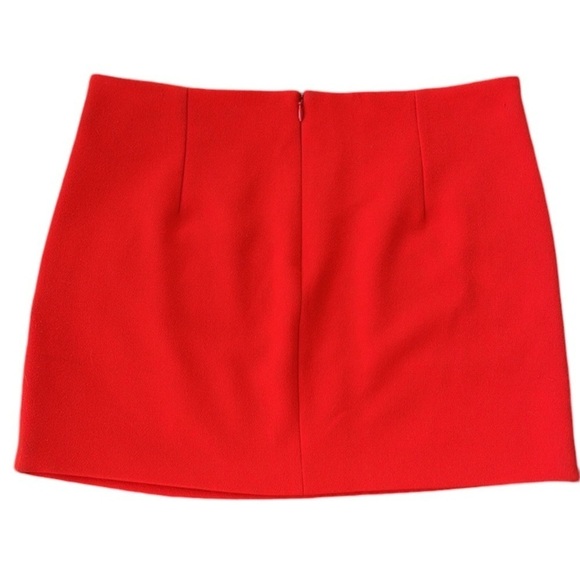 Maje Skirt Chic French Ruched Mini Skirt in Bold Luxurious Red - Picture 3 of 9